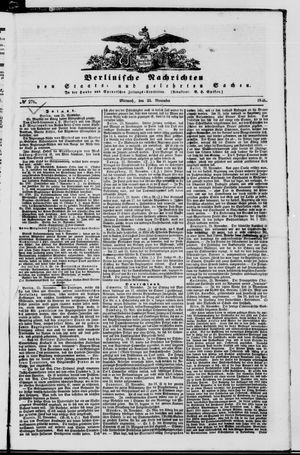 Berlinische Nachrichten von Staats- und gelehrten Sachen vom 25.11.1846