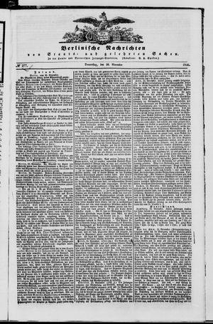 Berlinische Nachrichten von Staats- und gelehrten Sachen on Nov 26, 1846