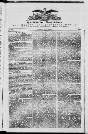Berlinische Nachrichten von Staats- und gelehrten Sachen vom 05.12.1846