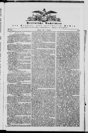 Berlinische Nachrichten von Staats- und gelehrten Sachen vom 07.12.1846