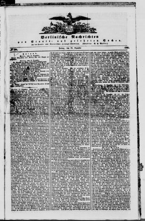 Berlinische Nachrichten von Staats- und gelehrten Sachen vom 18.12.1846