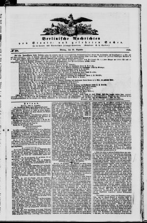 Berlinische Nachrichten von Staats- und gelehrten Sachen vom 21.12.1846