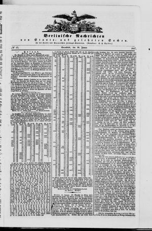 Berlinische Nachrichten von Staats- und gelehrten Sachen vom 16.01.1847