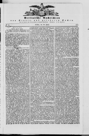 Berlinische Nachrichten von Staats- und gelehrten Sachen vom 19.01.1847