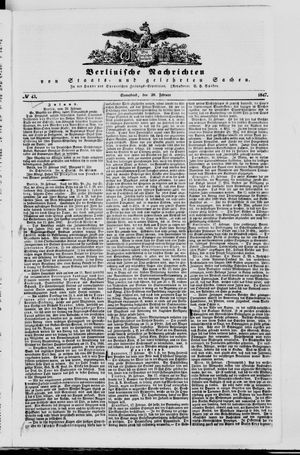 Berlinische Nachrichten von Staats- und gelehrten Sachen vom 20.02.1847