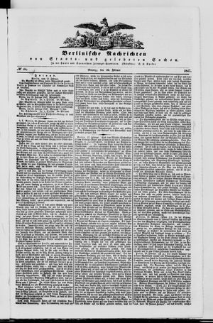 Berlinische Nachrichten von Staats- und gelehrten Sachen vom 22.02.1847