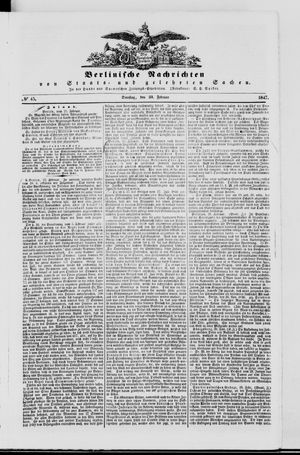 Berlinische Nachrichten von Staats- und gelehrten Sachen vom 23.02.1847