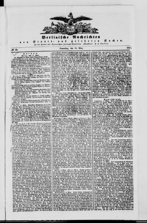 Berlinische Nachrichten von Staats- und gelehrten Sachen vom 11.03.1847