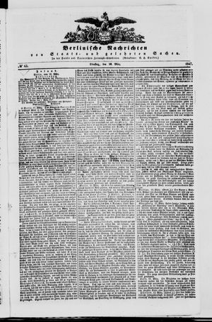 Berlinische Nachrichten von Staats- und gelehrten Sachen vom 16.03.1847