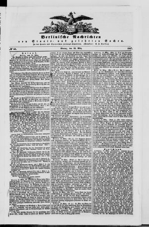 Berlinische Nachrichten von Staats- und gelehrten Sachen vom 22.03.1847