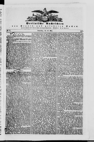 Berlinische Nachrichten von Staats- und gelehrten Sachen vom 25.03.1847