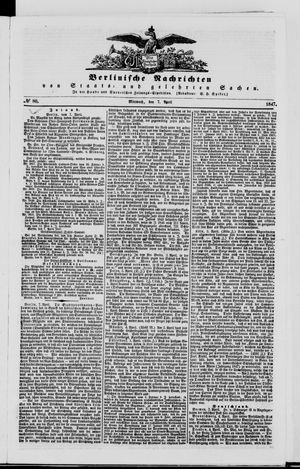 Berlinische Nachrichten von Staats- und gelehrten Sachen vom 07.04.1847