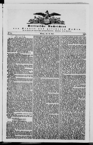 Berlinische Nachrichten von Staats- und gelehrten Sachen vom 12.04.1847