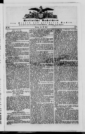 Berlinische Nachrichten von Staats- und gelehrten Sachen vom 19.04.1847
