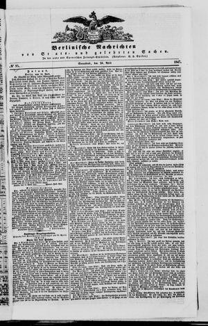 Berlinische Nachrichten von Staats- und gelehrten Sachen vom 24.04.1847