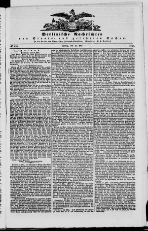Berlinische Nachrichten von Staats- und gelehrten Sachen on May 21, 1847
