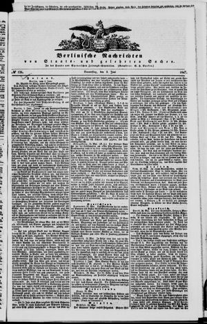 Berlinische Nachrichten von Staats- und gelehrten Sachen on Jun 3, 1847