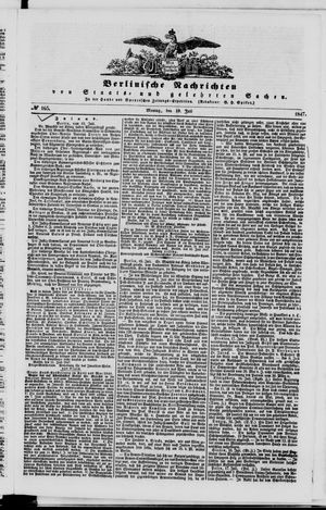 Berlinische Nachrichten von Staats- und gelehrten Sachen vom 19.07.1847