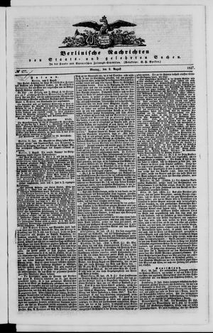 Berlinische Nachrichten von Staats- und gelehrten Sachen vom 02.08.1847