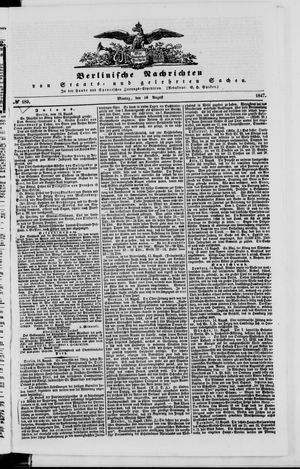 Berlinische Nachrichten von Staats- und gelehrten Sachen vom 16.08.1847