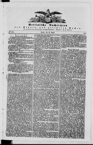 Berlinische Nachrichten von Staats- und gelehrten Sachen vom 20.08.1847