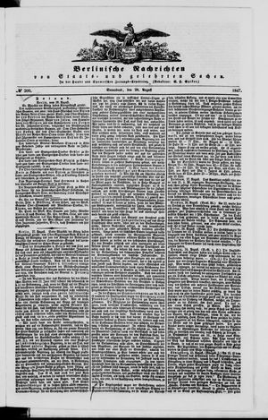 Berlinische Nachrichten von Staats- und gelehrten Sachen vom 28.08.1847