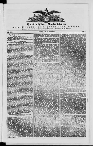 Berlinische Nachrichten von Staats- und gelehrten Sachen vom 07.09.1847
