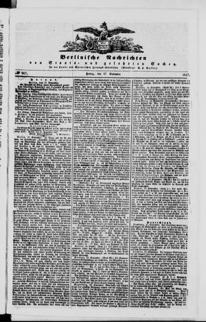 Berlinische Nachrichten von Staats- und gelehrten Sachen vom 17.09.1847