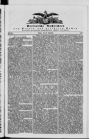 Berlinische Nachrichten von Staats- und gelehrten Sachen vom 24.09.1847