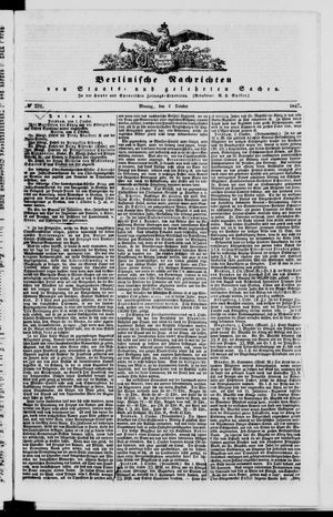 Berlinische Nachrichten von Staats- und gelehrten Sachen vom 04.10.1847