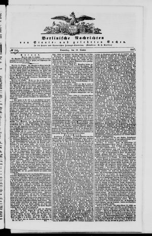 Berlinische Nachrichten von Staats- und gelehrten Sachen vom 14.10.1847