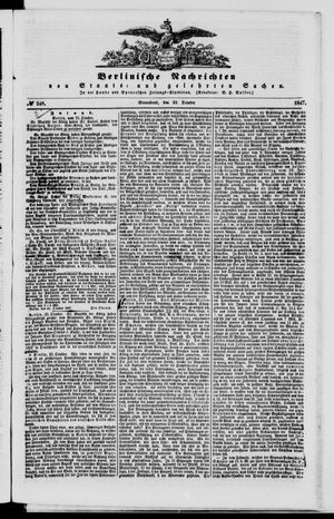 Berlinische Nachrichten von Staats- und gelehrten Sachen vom 23.10.1847