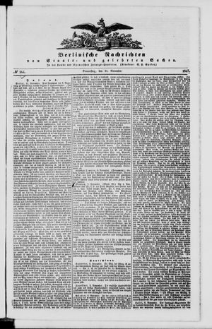 Berlinische Nachrichten von Staats- und gelehrten Sachen vom 11.11.1847