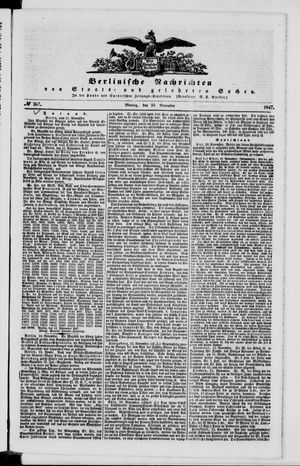 Berlinische Nachrichten von Staats- und gelehrten Sachen vom 15.11.1847