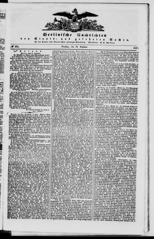 Berlinische Nachrichten von Staats- und gelehrten Sachen vom 14.12.1847