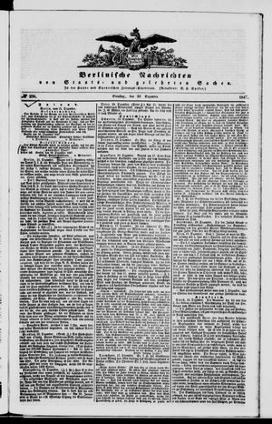 Berlinische Nachrichten von Staats- und gelehrten Sachen vom 21.12.1847