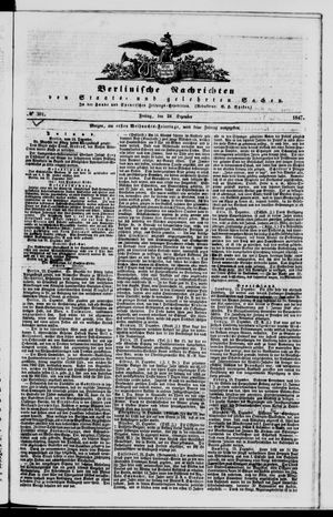 Berlinische Nachrichten von Staats- und gelehrten Sachen vom 24.12.1847