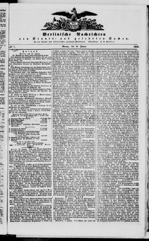 Berlinische Nachrichten von Staats- und gelehrten Sachen vom 10.01.1848