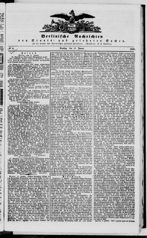 Berlinische Nachrichten von Staats- und gelehrten Sachen vom 11.01.1848