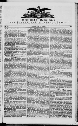 Berlinische Nachrichten von Staats- und gelehrten Sachen vom 27.01.1848