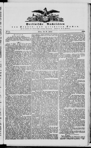 Berlinische Nachrichten von Staats- und gelehrten Sachen vom 28.01.1848