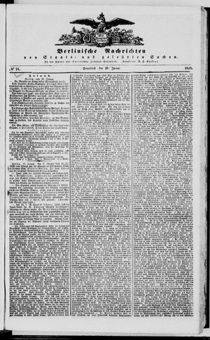 Berlinische Nachrichten von Staats- und gelehrten Sachen vom 29.01.1848