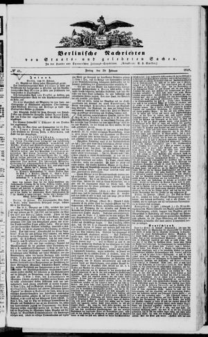 Berlinische Nachrichten von Staats- und gelehrten Sachen vom 18.02.1848