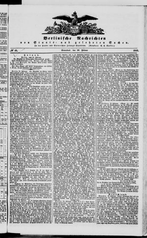 Berlinische Nachrichten von Staats- und gelehrten Sachen vom 26.02.1848