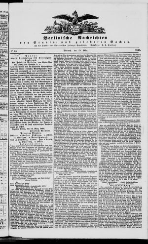 Berlinische Nachrichten von Staats- und gelehrten Sachen vom 15.03.1848