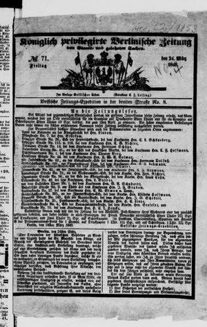 Berlinische Nachrichten von Staats- und gelehrten Sachen vom 24.03.1848
