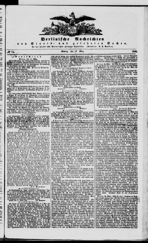 Berlinische Nachrichten von Staats- und gelehrten Sachen vom 27.03.1848
