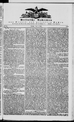Berlinische Nachrichten von Staats- und gelehrten Sachen on Apr 4, 1848