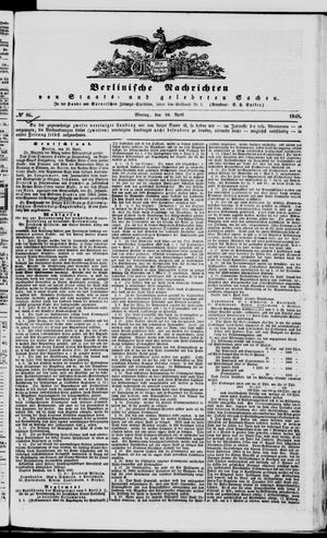 Berlinische Nachrichten von Staats- und gelehrten Sachen vom 10.04.1848