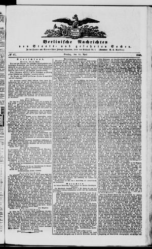 Berlinische Nachrichten von Staats- und gelehrten Sachen vom 11.04.1848